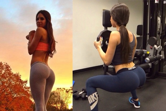 Jen Selter - Side By Side Photo Standing and Squating